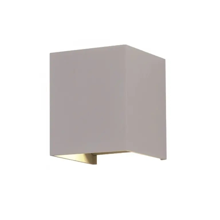 5W LED væglampe - IP65 udendørs, Firkantet, grå, justerbar spredning, inkl. lyskilde