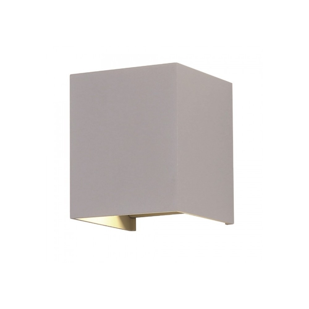 5W LED væglampe - IP65 udendørs, Firkantet, grå, justerbar spredning, inkl. lyskilde