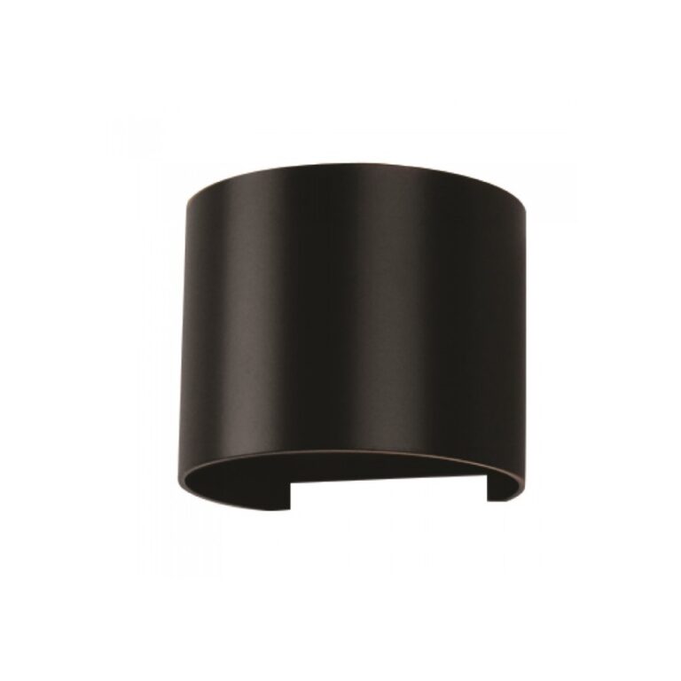 5W LED væglampe - IP65 udendørs, rund, sort, justerbar spredning, inkl. lyskilde