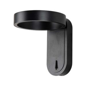 5W roterbar LED væglampe - IP65, 600lm, 120 grader, sort krop