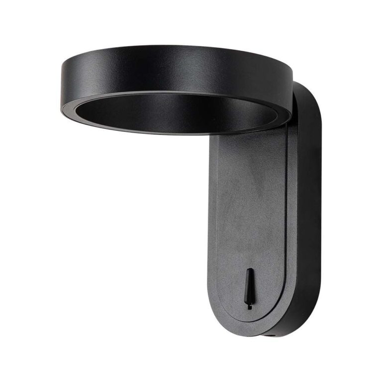 5W roterbar LED væglampe - IP65, 600lm, 120 grader, sort krop