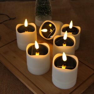 6-pak LED solcelle stearinlys - Ø5cm, 8cm høj, IP44 udendørs