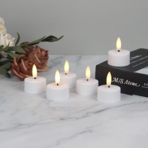 6-pak hvide LED fyrfadslys inkl. ladebase - Inkl. fjernb., timer