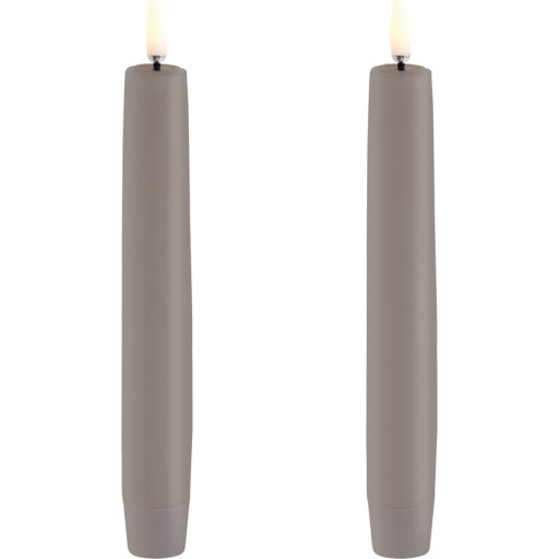 6 stk Uyuni LED kronelys, batteri, beige