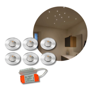6 stk. IBIS Mini Spot - Stjernehimmel LED - Inkl. Driver & Fordeler - Børstet Stål