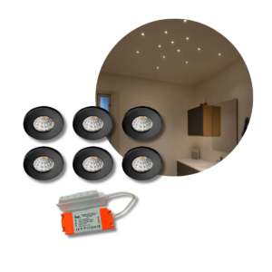 6 stk. IBIS Mini Spot - Stjernehimmel LED - Inkl. Driver & Fordeler - Sort