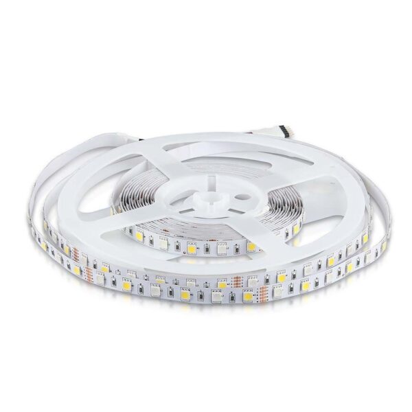 60 LED Stribe Lys 8W/m - RGB+W, IP20, 5m/rulle