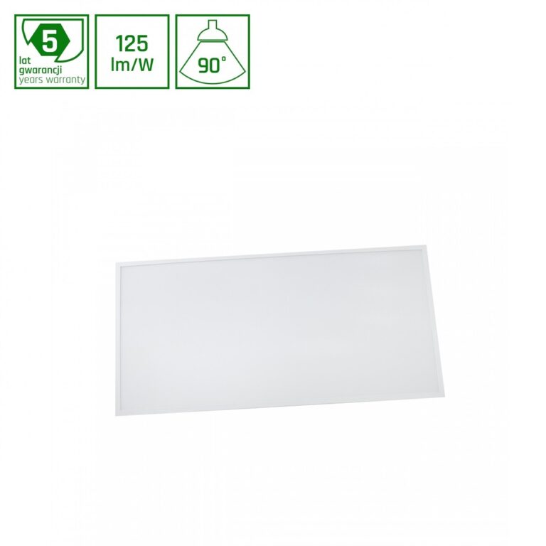 60x120 LED panel, 60W - 125lm/W, UGR19, hvid ramme, 5 års garanti