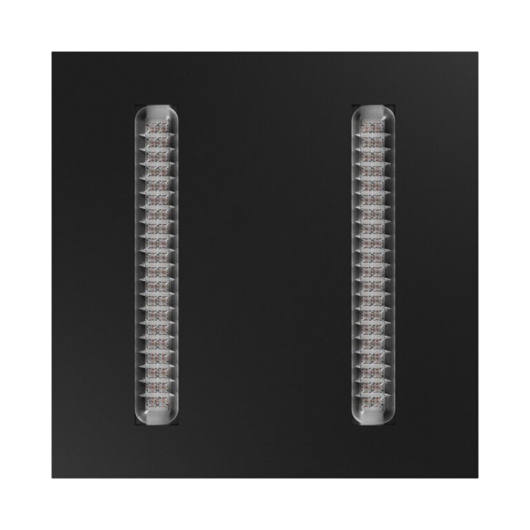60x60 ALGINE DOPPIO LED panel, 40W - 150lm/W, Sort ramme, 5 års garanti, indbygning/påbygning