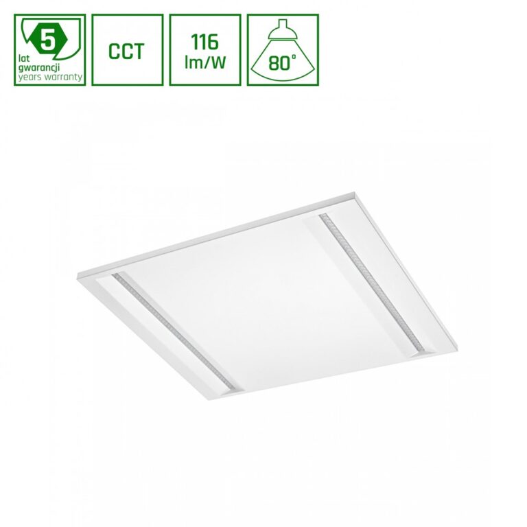 60x60 LED panel, 40W - CCT, indbygningspanel, hvid kant