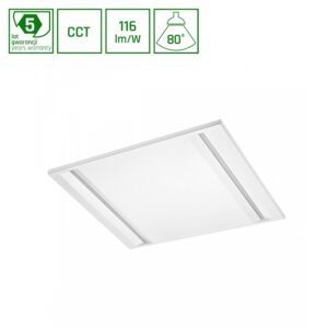 60x60 LED panel, 40W - CCT, indbygningspanel, hvid kant