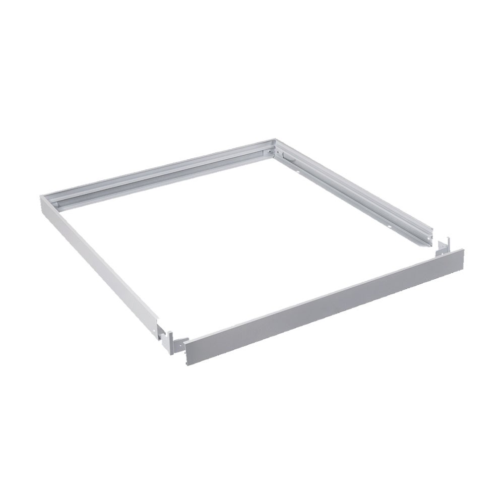 60x60 påbygningsramme til LED panel - Hvid plast, højde 4,4cm, til direkte montering på loft