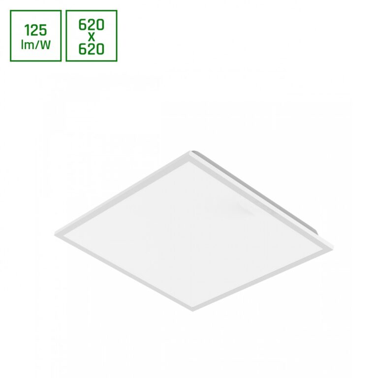 62x62 LED panel, 40W - 125lm/W, 4000K, hvid kant, 3 års garanti