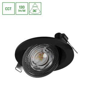 6,5W Ø10,5cm MOBILO LED downlight - CCT, 850lm, 36°, IP20, sort