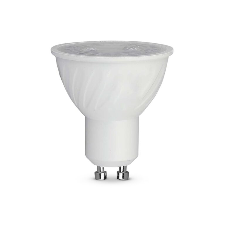 6W GU10 LED pære - Samsung LED chip, 10Â° linse, 4000K, 445lm, Ripple Plastic Spotlight