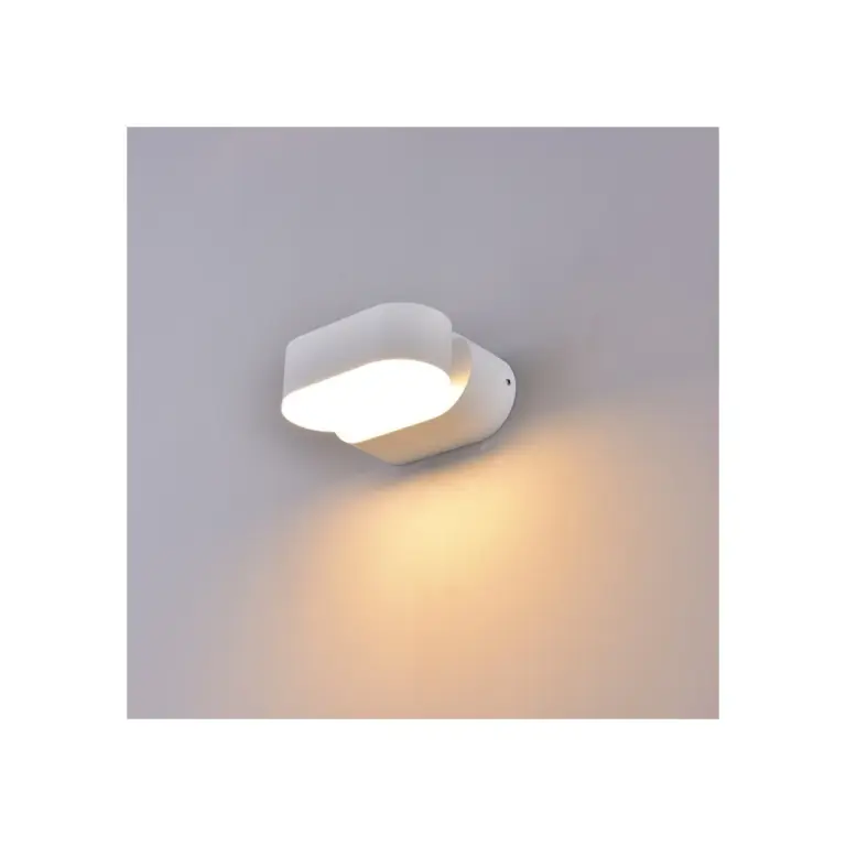 6W LED hvid væglampe - IP65 udendørs, Oval, roterbar 350 grader, inkl. lyskilde