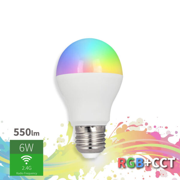 6W Smart pære E27 RGB+CCT 550lm 2.4GHz