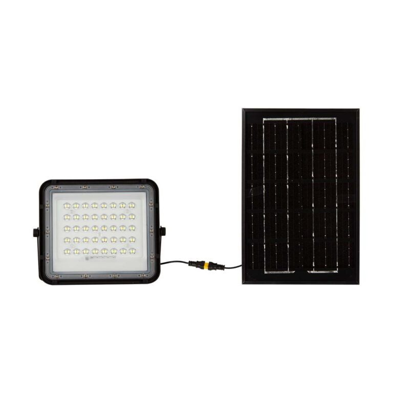 6W Solara LED projektør med solcelle - IP65, 6400K, inkl. fjernbetjening og solcellepanel