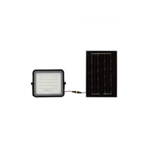 6W Solcelle projektør LED - IP65, Sort, inkl. solcelle, fjernbetjening, indbygget batteri