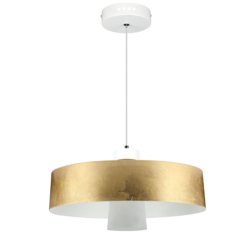 7W LED pendel, guld akrylskærm - Ø34cm, 3000K, 400lm, IP20