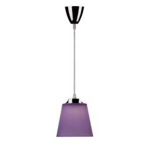 7W LED pendel / loftlampe - Krom med lilla skærm, 4000K, Ø15cm, 90 grader lysvinkel