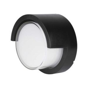 7W Ø16cm LED væglampe - IP65, sort, rund, varm hvid, inde / ude, inkl. lyskilde