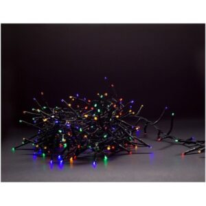 8 m. multicolor cluster LED julelyskæde - 400 LED, memory funktion, IP44 udendørs, 230V