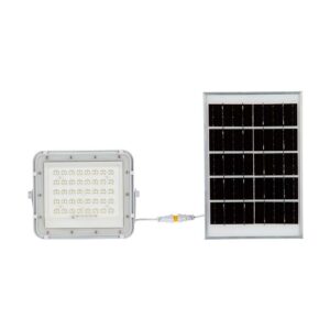 80W LED solcelle projektør - 800lm, IP65, 10W solcellepanel, fjernbetjening, udendørs