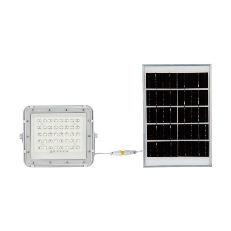 80W LED solcelle projektør - 800lm, IP65, 10W solcellepanel, fjernbetjening, udendørs