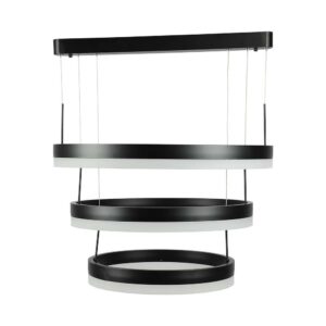 86W Soft Light Chandelier LED pendel - Sort, 3000K, dæmpbar, 360 grader lys, 3 års garanti