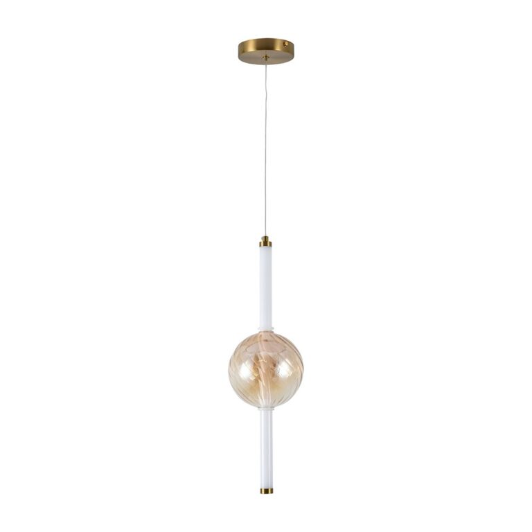 8W LED designer pendel - Ø15cm, 3000K, Amber/Hvid, dekorativ loftlampe