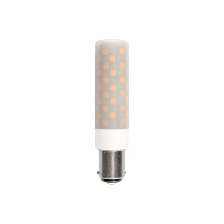 8cm / 6W dæmpbar BA15d LED pære - 660lm, opal glas, 3000K