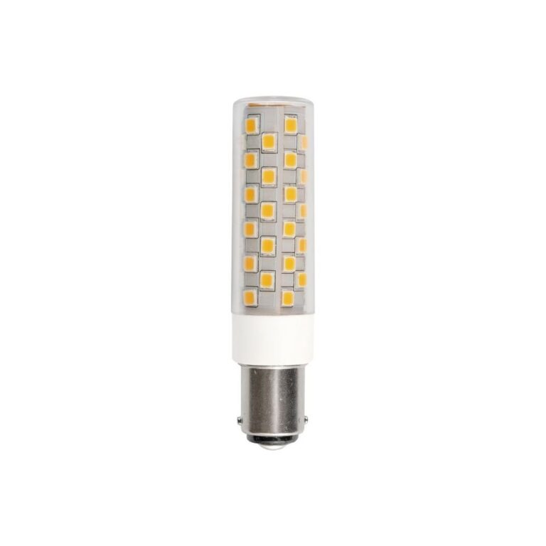 8cm / 6W dæmpbar BA15d LED pære - 840lm, 3000K, klart glas, AC/DC