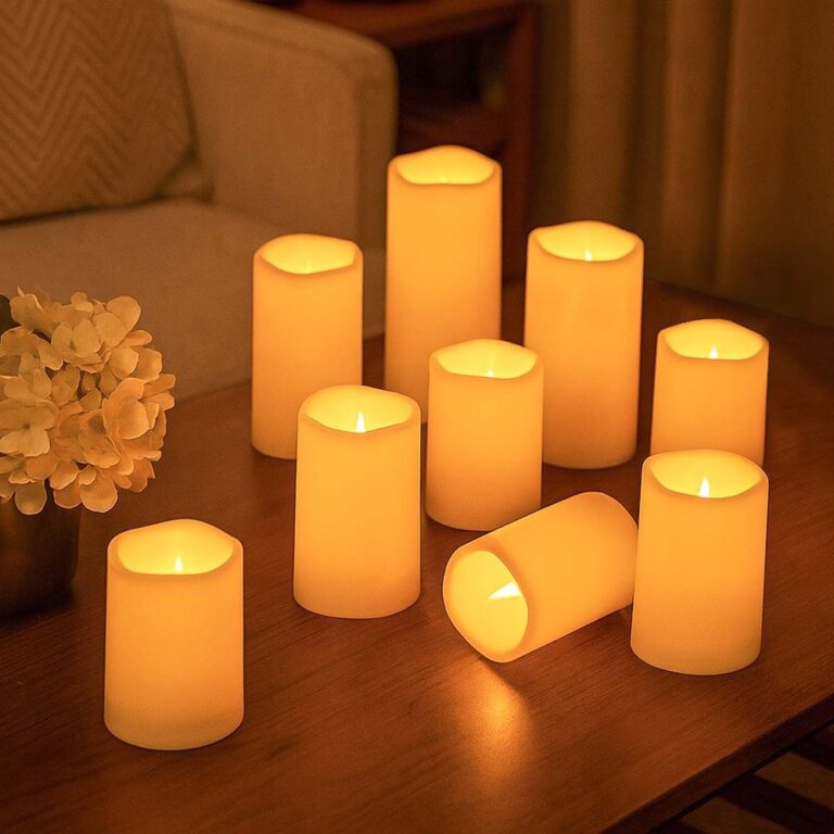 9-pak LED Udendørs bloklys, inkl. fjernbetjening, Ø5,5cm