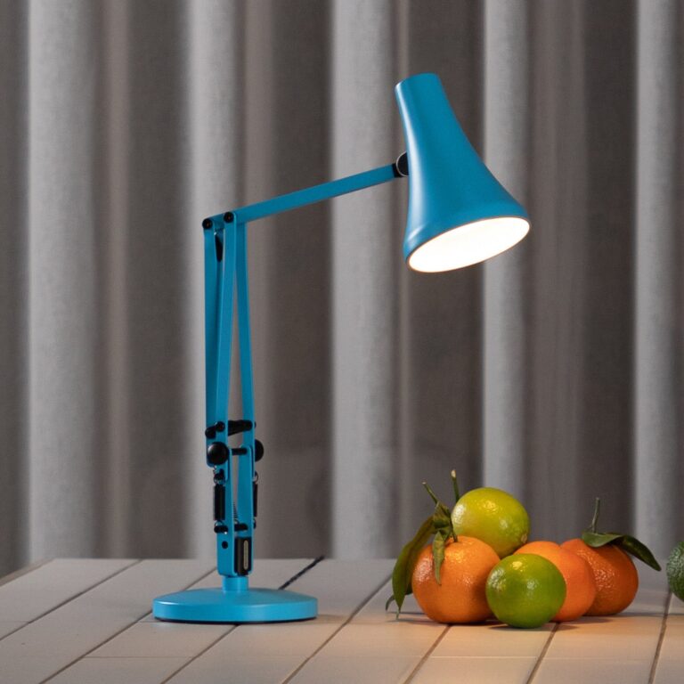 90 MINI MINI VIVID LED-bordlampe, turkis, USB – Anglepoise - Kontor / arbejdsværelse - Industriel - Metal - Med én lyskilde