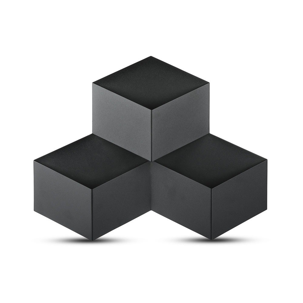 9W LED væglampe, sort - 990lm, 3000K, IP20, aluminium, indendørs