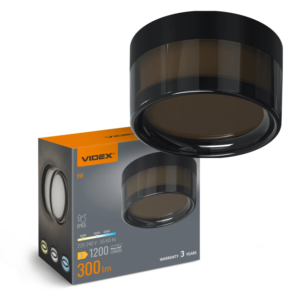 9W Rund sort bulkhead væg/loftlampe - IP65, 111lm/W, RA90, CCT, Ø14cm, udendørs