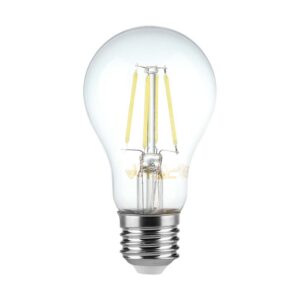 A60 12W LED Filament Pære E27 - Klart Dæksel, 4000K.