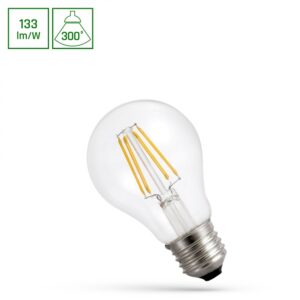 A60 LED E27 7W Filament 230V, Neutral Hvid, Klar, Spectrum