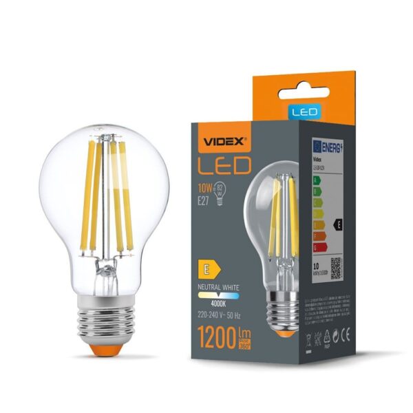 A60 LED-pære 10W E27 - kultråddæmpbar, neutral hvid, 230V, 1200lm, forbrug 10W
