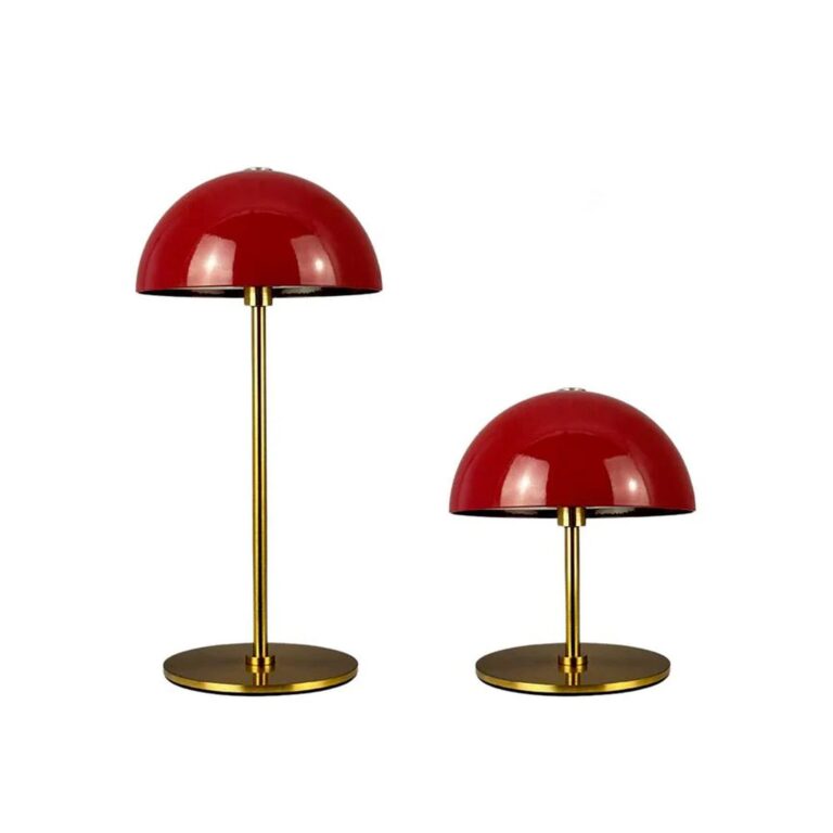ALONG Mini Bordlampe LED 2 stk Mørkerød/Messing