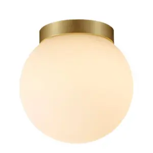 ANTIDARK - Palla C135 LED-loftlampe, IP44, messing/opal