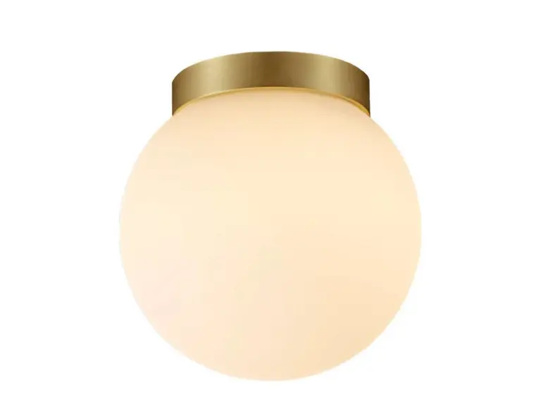 ANTIDARK - Palla C135 LED-loftlampe, IP44, messing/opal