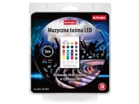 Activejet AJE-LED MUSIC STRIPE, Universal stribelys, Indendørs/udendørs, Altan, Have, Terrasse, Terrasse, Universel, Klæbende tape, Sort, Hvid, IP65