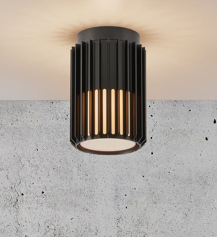 Aludra udendørs loftlampe, sort