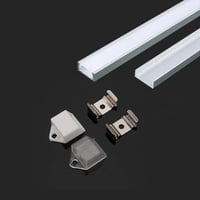 Aluprofil til LED stribe overflade, 2000x15,55x5,9 mm, slv