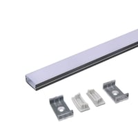 Aluprofil til LED-stribe, slvfarvet, 2000x23,5x10 mm