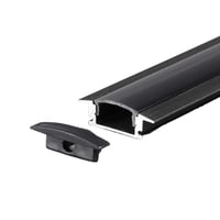 Aluprofil til LED-stribe, sort, 2000x24,7x7 mm