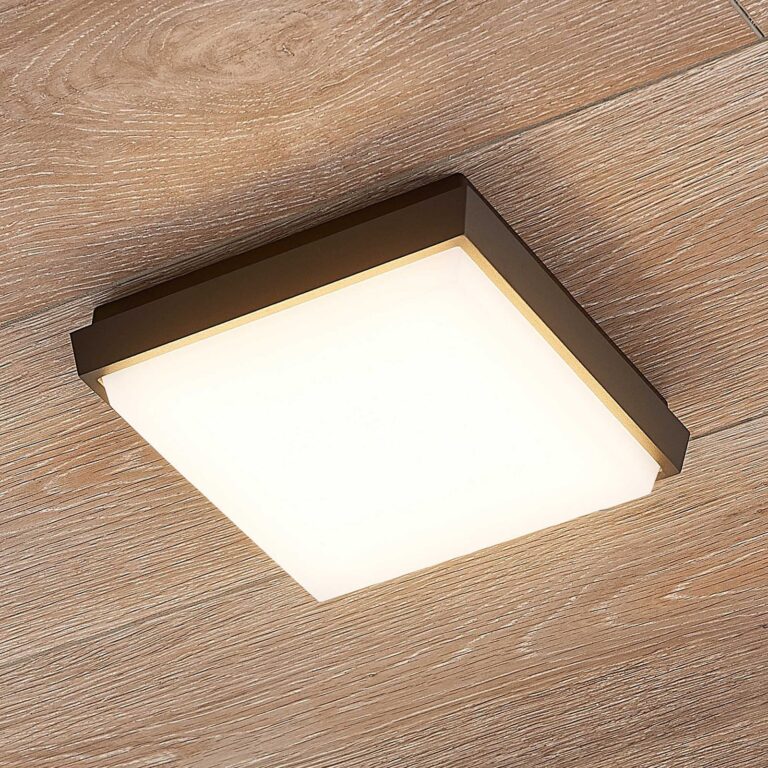 Amra LED Square Udendørs Loftlampe 17,5 Dark Grey - Lucande - Moderne - Plastik - Kantet