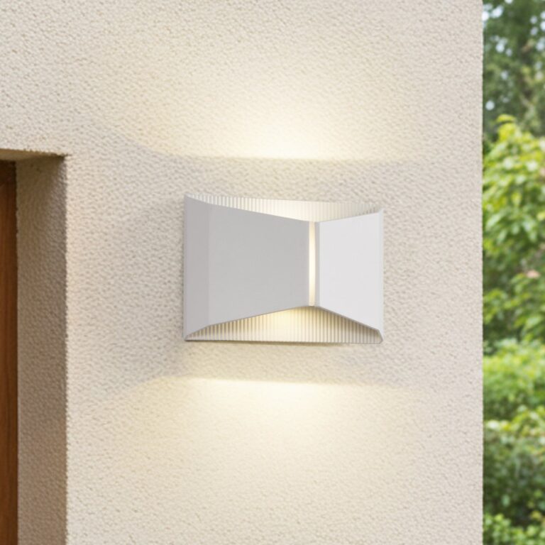 Anlira LED-udendørs væglampe, opad og nedad, hvid, IP65 – Lindby - Terrasse - Moderne - Metal - Kantet
